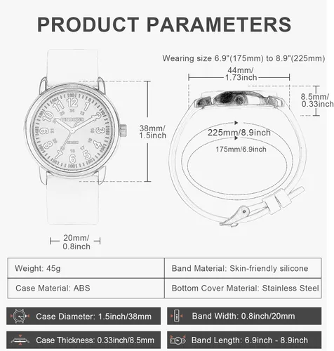 Vista 2 de PINDOWS Nurse Watch for Nurses, Doctors, Medical Professionals, Students, Easy to Read Waterproof Women's Men Medical Watch Luminous Dial 1224 Hour