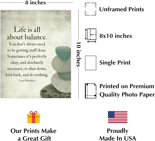 Vista 2 de AMERICAN LUXURY GIFTS Life is All About Balance, 8x10 sin marco