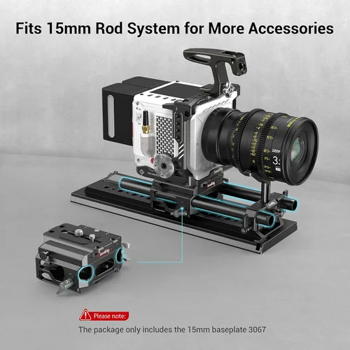 Vista 4 de SMALLRIG Sistema elevador de placa base ligero con doble abrazadera de varilla de 0.591 in, versión de aleación de magnesio de placa base, con placa