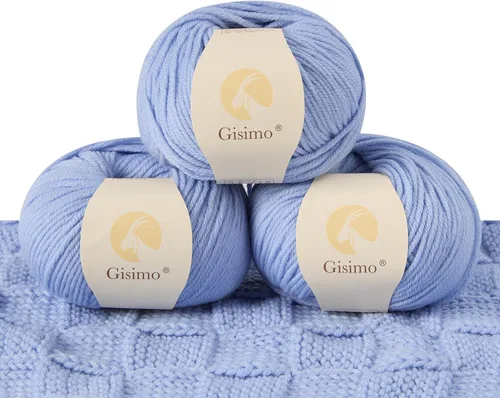 Vista 47 de 100% lana merino para tejer y ganchillo, hilo lujoso y suave de 6 cabos para tejer y crochet a mano, 1.76 oz/50 g, 127 yardas/116 metros