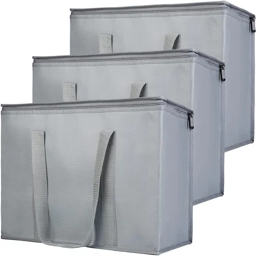 Vista 21 de Bodaon Bolsa de entrega de pizza aislada, 20" x 20" x 8" bolsas calentadoras de pizza para mantener caliente, bolsa aislada para entrega de Negro