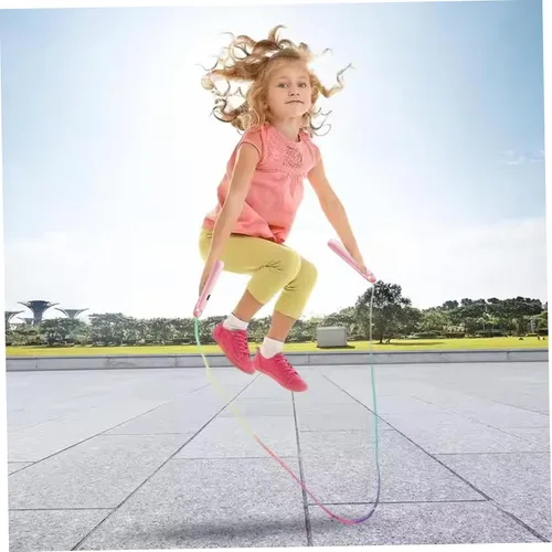 Vista 2 de Cuerda de saltar para niños, cuerda de saltar para niños y adultos, LED brillante ajustable que salta colorido y luminoso para fitness