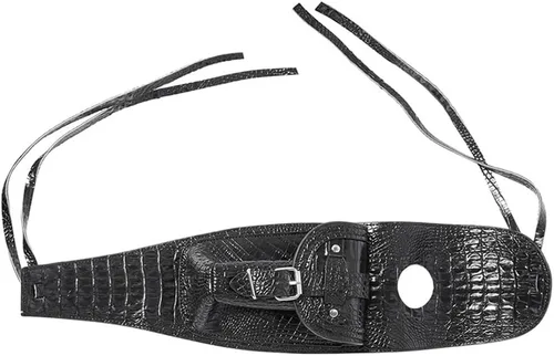 Vista 3 de Bolsa de tanque de combustible de cuero sintético para motocicleta, bolsa central de consola de salpicadero, bolsa negra para modelos Harley