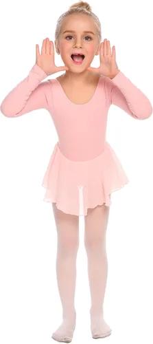 Vista 3 de Arshiner - Vestido de ballet con leotardo clásico de manga larga para niña