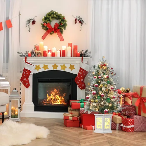 Vista 8 de GarveeHome Juego de 2 árboles de Navidad preiluminados de 3 pies, árboles de Navidad artificiales con 78 luces LED, árbol de Navidad preiluminado