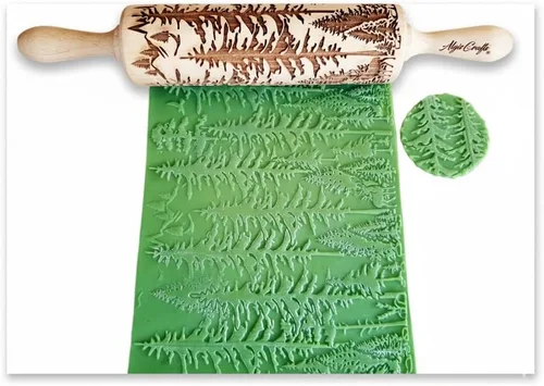 Vista 9 de Rodillo en relieve BEEHIVE. Rodillo de masa grabado con láser para galletas caseras y cerámica por Algis Crafts