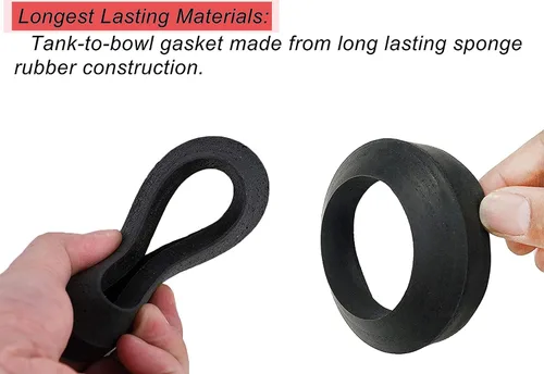 Vista 4 de Kit de reemplazo de válvula de descarga de 3 pulgadas con junta y tornillos, compatible con el inodoro de dos piezas estándar americano