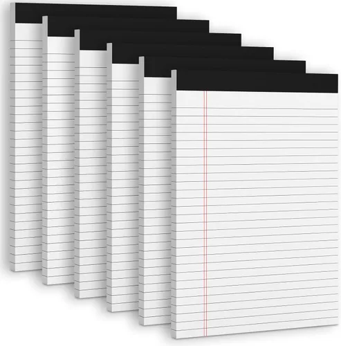 Vista 13 de 3 paquetes de blocs de notas legales blancos de 8.5 x 11 pulgadas, blocs de notas de rayas anchas, blocs de escritura con líneas microperforadas, 30