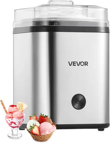 Vista 10 de VEVOR Máquina para hacer helados, capacidad de 1.8 cuartos de galón, batidora eléctrica de pie de 6 velocidades, con pantalla digital LED