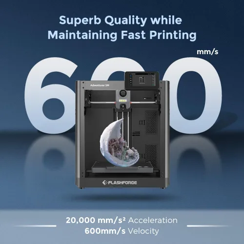 Vista 3 de FLASHFORGE AD5M Impresora 3D Calibración Automática Completa con Velocidad de 1-Click Máxima 600mm/s, Estructura All-Metal CoreXY Impresión Precisa
