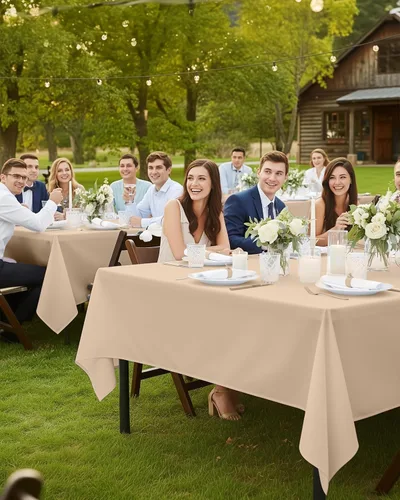Vista 8 de Utopia Kitchen Mantel rectangular, 1 paquete, mantel lavable a máquina, mantel de poliéster para comedor, fiestas de bufé, pícnics, eventos, bodas