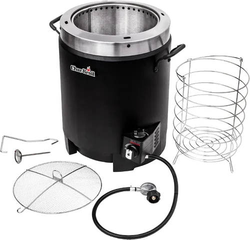 Vista 4 de Charbroil® La Gran Facilidad® TRU-Tecnología de Cocina Infrarroja™ Freidora de Pavo de Gas Propano de Acero Inoxidable Sin Aceite, Negra - 17102065