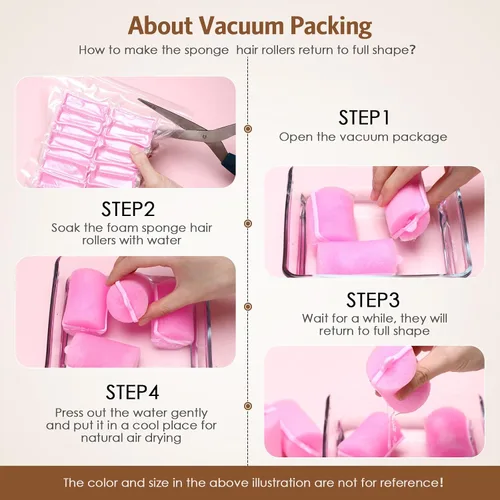 Vista 3 de Syhood 12 rodillos de esponja de espuma jumbo de 1.89 pulgadas, rizadores suaves para dormir, rodillos de espuma grandes flexibles y peine de cola