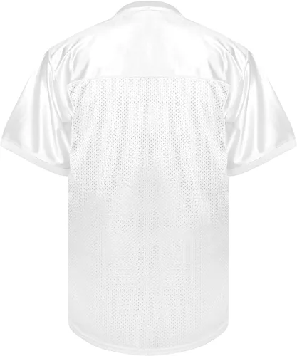 Vista 3 de Phoneutrix Camiseta de fútbol en blanco, camiseta deportiva Hip Hop Jersey para fiesta