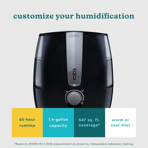 Vista 6 de Humidificador Homedics TotalComfort Plus - Humidificadores de aire grandes para dormitorio, plantas, tanque de agua de llenado superior de 5.3