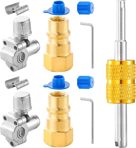 Vista 6 de Kit de válvulas de acceso de servicio, 20 piezas de válvula de servicio de acceso de 1/4 pulgadas SAE x 1/4 pulgadas de diámetro exterior x 2.5