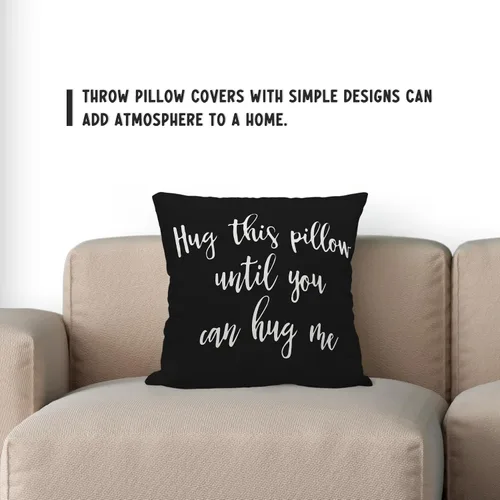 Vista 2 de Sufamb Abraza esta almohada hasta que puedas abrazarme Funda reversible para almohada decorativa para el hogar, recámara, 20" x 20", funda