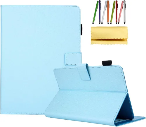 Vista 15 de Funda universal para tablet de 6.5 a 7.5 pulgadas, de piel sintética, funda protectora con ranuras para tarjetas y soporte para lápiz capacitivo