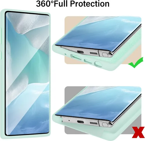 Vista 7 de Funda de silicona líquida compatible con Galaxy Note 10 Plus, protección de cuerpo completo de goma de gel a prueba de golpes para Galaxy Note 10