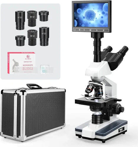 Vista 9 de Infinity-Corrected Polarizing Metallurgical EPI Reflected Illumination Vabiooth Trinocular Microscope 50X-500X Mag, cámara 4K con software