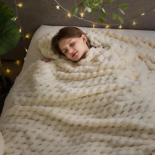 Vista 71 de NEWCOSPLAY Manta de Tiro Súper Suave Aqua Franela Sedosa Premium Forro Polar Jacquard Acanalado 3D Ligero Manta de Cama Uso en Todas las Estaciones