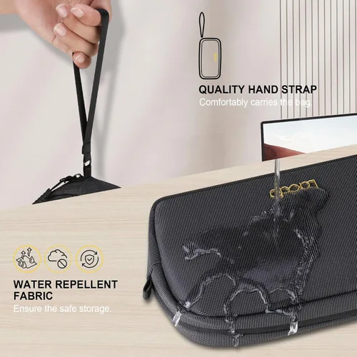 Vista 3 de Lacdo Organizador de artículos electrónicos, estuche de viaje, organizador de cables para artículos esenciales, resistente al agua, accesorios