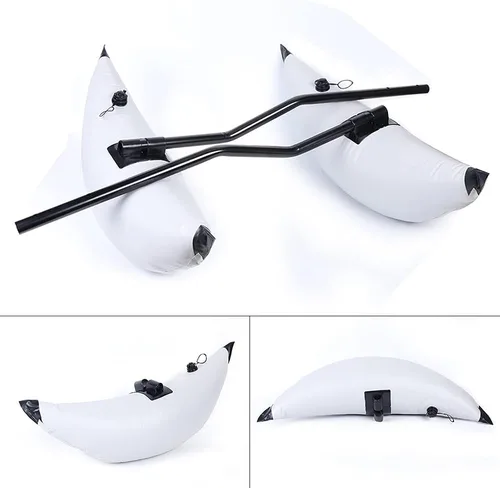 Vista 7 de Flotador inflable de PVC para kayak con brazos de compañera, caña de kayak, barco, pesca, flotador, estabilizador, kit de sistema de flotación