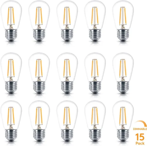 Vista 3 de Brightech Ambience PRO - Bombillas LED de repuesto, bombillas LED Edison de plástico vintage de 2 W, 3000 K blanco neutro regulable para exteriores