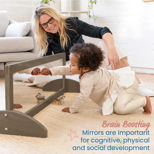 Vista 5 de ECR4Kids Espejo bidireccional de doble cara, muebles para niños, lavado gris