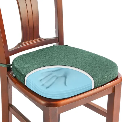 Vista 32 de SINOSSO 1 paquete de cojines de espuma viscoelástica para silla de comedor, tela tejida amigable de 16 pulgadas en forma de U, cómoda almohadilla