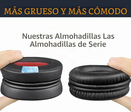 Vista 6 de SOULWIT Almohadillas de Gel de Reemplazo para Auriculares HyperX Cloud 1/2/3/Pro/Core, Cloud Alpha/Flight/Stinger Series, CloudX Stinger/Flight Negro