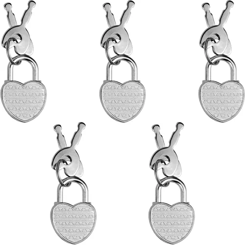 Vista 8 de Paquete de 5 candados para diario, mini cerraduras con llaves, pequeñas cerraduras de equipaje para viajes, joyas, cajas, mochila (círculo, 5)