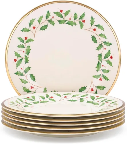 Vista 5 de Lenox Holiday - Juego navideño para postres de 12 piezas, 9.92, rojo y verde