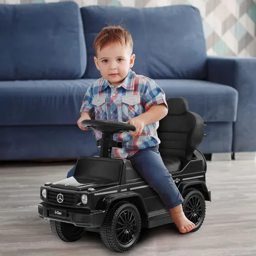 Vista 9 de Costzon Coche de empuje para niños pequeños, 3 en 1 Mercedes Benz Cochecito deslizante para caminar con toldo, asa, barandilla de apoyabrazos