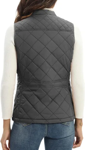 Vista 3 de Xeoxarel Chaleco acolchado para mujer, chaleco acolchado (disponible en 2 bolsillos interiores)