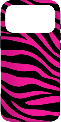 Vista 22 de Zebra Animal Print Pattern Black and Pink Cute Phone Case for iPhone 17