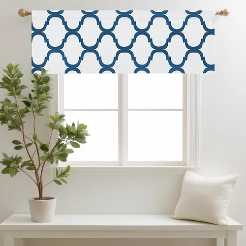 Vista 19 de Melodieux - Cortinas de bolsillo de moda marroquí para cocina, cafetería o baño, pequeñas ventanas