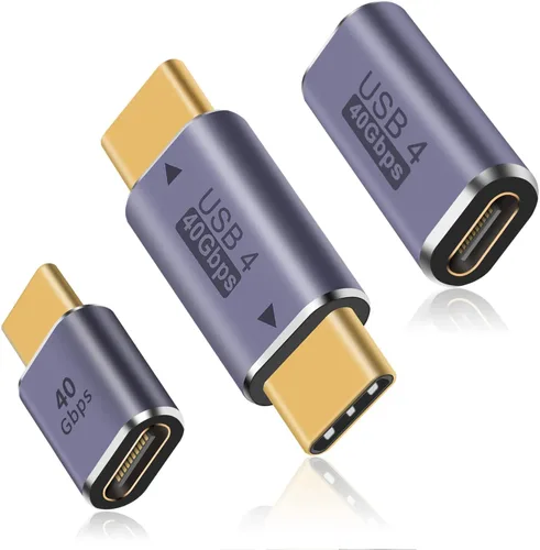Vista 9 de Duttek Adaptador USB C a USB C de 40 Gpbs, 8 k@60 Hz y carga rápida de 100 W, adaptador tipo C macho a macho compatible con Thunderbolt 3/4 MacBook