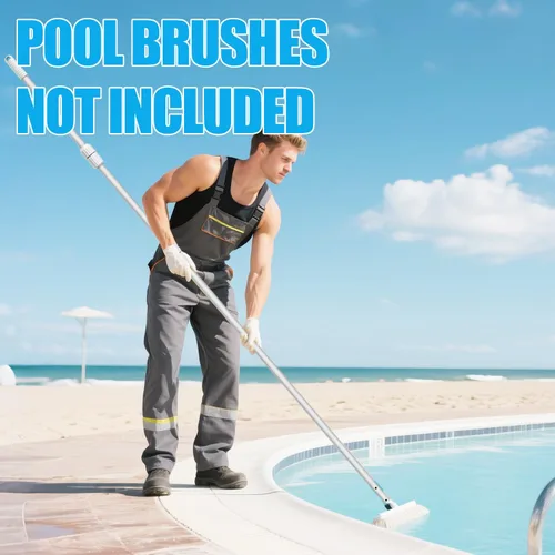 Vista 7 de YEECHUN Poste de piscina profesional de 16.5 pies telescópico de aluminio resistente, longitud ajustable de 6.5 a 16.5 pies, poste universal