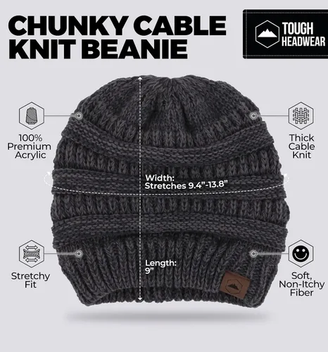 Vista 71 de Gorro de punto para mujer, cálido y suave, elástico, para clima frío de Tough Headwear