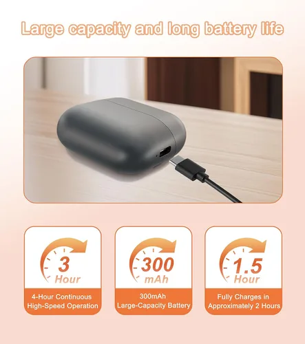 Vista 5 de Cortaúñas eléctrico, cortaúñas recargable para bebés con luz LED, recortador de uñas eléctrico con dos velocidades ajustables y la función de Gris
