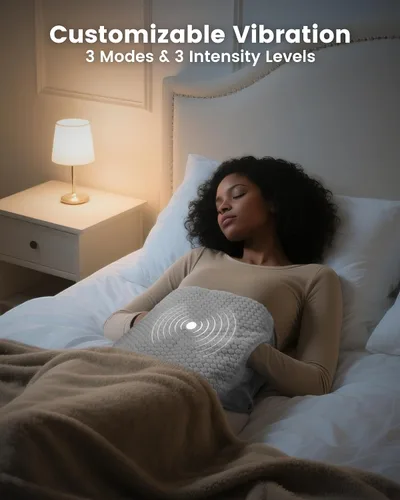 Vista 5 de COMFIER Almohadilla térmica con masajeador para dolor de espalda, almohadillas térmicas de tamaño extra grande para calambres, apagado automático