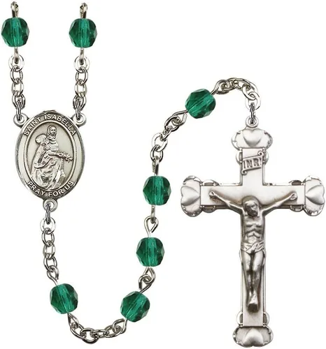 Vista 18 de Bonyak Jewelry Rosario chapado en plata de Santa Isabel de Portugal: cada mes de nacimiento color y más