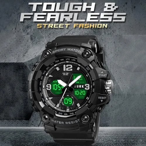 Vista 8 de BURK 1742 Men's Watches Multifunction Watch Men Sports Wristwatches Military Shockproof Fashion Digital Waterproof