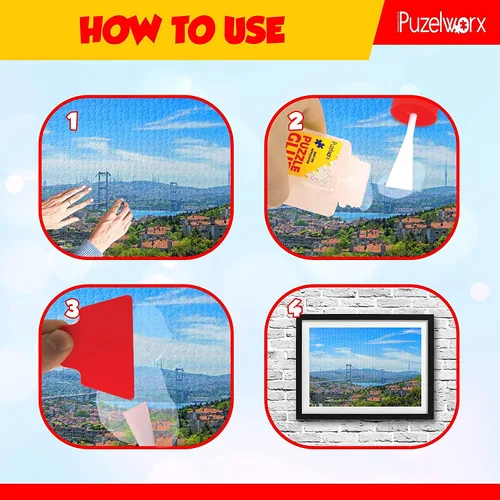 Vista 5 de Playkidz PuzzleWorx - Pegamento para rompecabezas, aplicador fácil de poner, paquete de 2, pegamento transparente no tóxico para rompecabezas