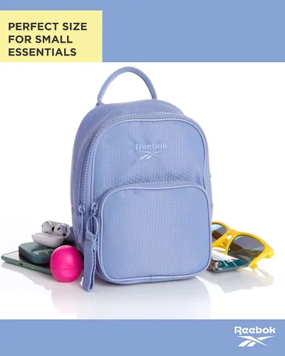 Vista 5 de Reebok Sydney - Mochila de mujer - Mini bolso de hombro ligero - Bolsa de gimnasio casual para niños, adolescentes y adultos, Stormy Peri
