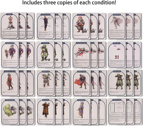 Vista 5 de Tarjetas de condición para la quinta edición Compatible con Calabozos y Dragones (D&D) para uso por accesorios Dungeon Master Regalos DND