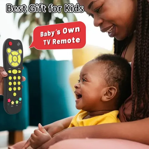 Vista 6 de KALUYA Juguete a distancia de TV para bebé, juguete de control remoto para niños pequeños, juego realista, educación temprana, juguetes musicales