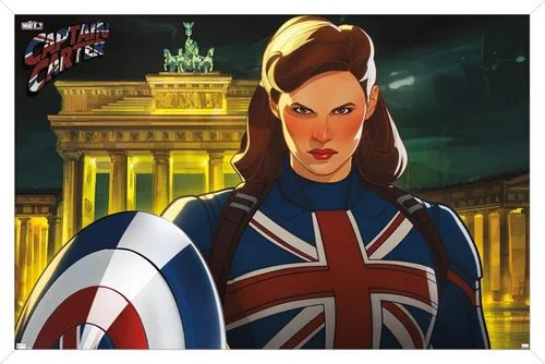 Vista 14 de Trends International Marvel: Year of The Shield - Póster de pared del Capitán Carter, 22.4 pulgadas de largo x 14.7 pulgadas, versión enmarcada