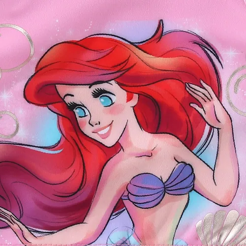 Vista 2 de Disney The Little Mermaid - Traje de baño para niñas con UPF 50+, parte superior tankini y parte inferior de bikini para niños pequeños y grandes